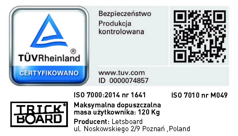 TRICKBOARD deska do balansowania TUV z wałkiem Classic Trip